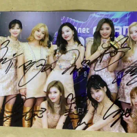 hand signed TWICE autographed group photo 4*6 Award ceremony 1219A