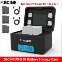 ZGCINE PS-G10 10400mAh Battery Fast Charging Box for GoPro Hero 10 9 8 7 6 5 Battery Charger Rechargeable Battery Storage Case