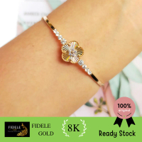 Gelang fashion bunga permata emas asli kadar muda 375 8k