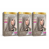 3 pcs MIRANDA HAIR COLOR MC-16 (ASH BLONDE) 30ml cat rambut profesional menghasilkan warna abu-abu t