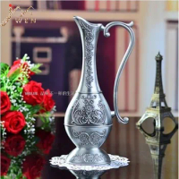 Free shipping Pewter plated metal flower vase for home decoration