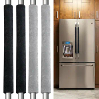 2Pcs/Set Black Grey Refrigerator Door Handle Cover Kitchen Appliance Decor Fridge Oven Handle Antiskid Door Knob Protector