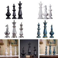 3Pack Chess Statue Shelf Chessman Figurine Chess Pieces Sculpture Home Decor