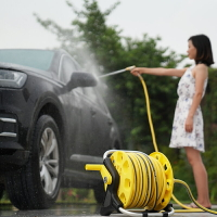德國家用洗車水槍高壓噴頭套裝沖洗地板澆花水管軟管卷收納架工具