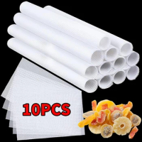 10Pcs Silicone Dehydrator Sheets Non-Stick Silicone Non-stick Food Fruit Dehydrator Mats Reusable Steamer Mesh Mat Kitchen Tools