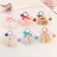 rainbow macrame keychain For Women Cute Macrame Weaving Car Keyring Holder Bag Wallet Purse Jewelry Accessories