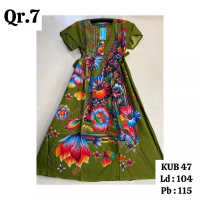DASTER CHIBI MOTIF BUNGA TERBARU DRESS IBU BATIK KENCANA UNGU LABEL BIRU ORIGINAL BUSUI FRIENDLY / P