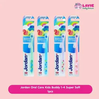 Jordan Oral Care Kids Buddy 1–4 Super Soft – Sikat Gigi Anak (Isi 1 pcs) | Bulu Sangat Lembut, Ramah
