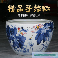 中式手繪陶瓷金魚缸睡蓮盆荷花烏龜缸客廳戶外大水缸庭院盆