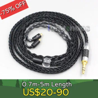 8 Core Silver Plated Black Earphone Cable For Audio Technica ath-ls400 ls300 ls200 ls70 ls50 e40 e50 e70 LN006596