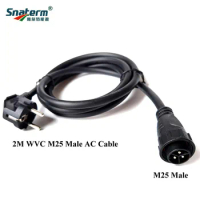 2M 3M WVC 3Pin*1.5mm M25 Male AC Power Cable with EU Socket Type Fit for WVC Series 600-2800W Micro Grid Tie Inverter