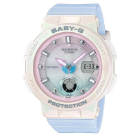 【CASIO 卡西歐】BABY-G 海洋女神波光閃耀運動腕錶-夢幻小馬色(BGA-250-7A3)