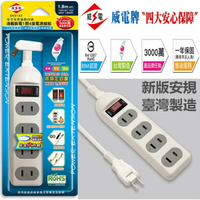 威電過載斷電1開4座電源線組 - CK2142 15A 1650W