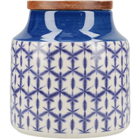 《Mikasa》Drift陶製密封罐(蠟染藍) | 保鮮罐 咖啡罐 收納罐 零食罐 儲物罐