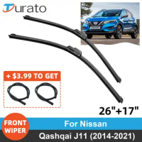 2PCS Car Wiper Blades for 2014-2021 Nissan Qashqai J11 Front Windscreen Windshield Wipers Rubber Car Accessories