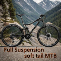 29/26 inch MTB Full Suspension Cross Country Bike soft tail shock absorbing Bicycle dual disc brake transmission Downhill Bike