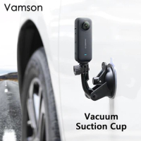 Vamson for Insta360 X3 Accessories Car Bracket Glass Suction Cup Action Camera Sport Mount for Go Pro Hero 11 10 9 Accessories