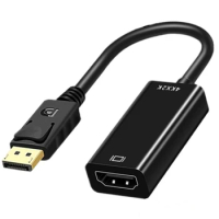 4K DisplayPort to HDMI-compatible Adapter Male DP to Female HDMI-Compatible Cable Converter Video Audio For HDTV PC Projector