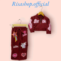 Setelan Anak Sweater Croptop Barbie 2-10tahun / Setelan Anak Perempuan Terbaru