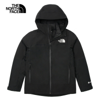 【The North Face 官方旗艦】北面女款黑色Gore-Tex防水防風透氣保暖連帽三合一外套｜83RU4H0