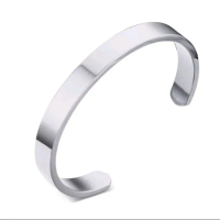GELANG BAJA BESI PUTIH PRIA POLOS ANTI KARAT|ANTI LUNTUR Bracelets