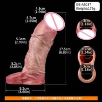 Realistic Pe nis Sleeve Size S M L XL Silicone Open-ended Di ck Sheath Ring Realistic Hollow Dildos 