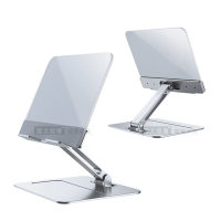 XUNDD透明俐落 壓克力+鋁合金雙調節支點 可折疊 桌面手機/iPad平板支架