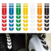 Universal 10 PCS Car Stripe Reflective Sticker Rainproof Waterproof Motorcycle Fender Arrow Stickers Safer To Drive At Night