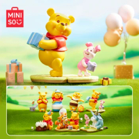 MINISO Blind Box Winnie The Pooh Old Friends Party Theme Model Desktop Decoration Kawaii Birthday Gift Anime Children's Toy