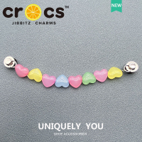 Jibbitz cross charms สร้อยคอโลหะ จี้รูปหัวใจ และพีชน่ารัก 2023