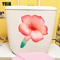 YOJA 20.8X23.6CM Cartoon Red Flower Kids Rooms Wall Sticker Home Decor WC Toilet Decal T1-1846