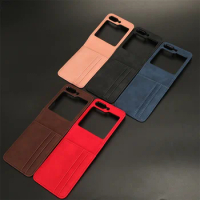 Phone Case Card Holder Wallet Leather Case for Samsung Galaxy Z Flip 5 Flip 4 Flip 3 Multi card slot external card Phone Cover