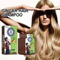10pcs/box Ginger Plant Extract Shampoo Promotes Deep Cleansing Nourishing Growth Shampoo