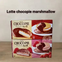 Lotte choco pie soft cake marshmallow chocolate Isi 12 pcs (ds bgr) Choco pie Strawberry 1kotak