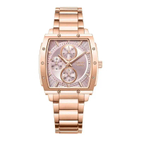Jam Tangan Wanita Alexandre Christie Chronograph AC 6376 BFBRGPN Pink Dial Rose Gold Stainless Steel