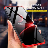 For Samsung Galaxy S21 FE S21FE Case Anti-knock 360 Full Protection Hard Matte Cover For Samsung S21 FE 5G with Glass Protector