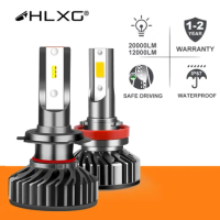 HLXG H7 LED H4 H11 Car Headlight Bulb LED H8 HB4 HB3 9005 9006 H1 12000LM 20000LM Mini Turbo LED lamp Fog lights 5000K 6000K 12V