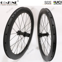 20 Inch Carbon Folding Bike Wheelset 406 451 Clincher Tubeless Disc Wheels Hook / Hookless 20inch Quick Release / Thru Axle