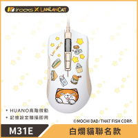 irocks M31E 光學 遊戲滑鼠-白爛貓聯名款