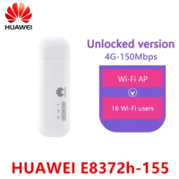 Unlocked New Huawei E8372 E8372h-155 4G LTE 150Mbps WiFi Modem 4G USB Modem Dongle 4G Carfi Modem