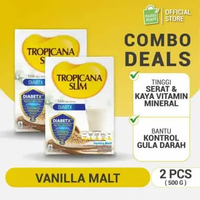 Twin Pack - Susu Tropicana Slim DIABTX Vanilla Malt 500 g DIABETX TM (2 Pcs) - Bantu kontrol gula da