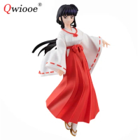 Qwiooe Original Anime Figure InuYasha 17cm Kikyou The End Of The Witch Dress Figure Collection Doll Gift