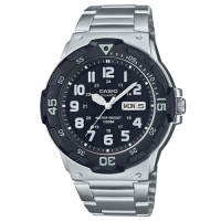 CASIO 潛水風格簡約設計日期顯示不鏽鋼錶-黑(MRW-200HD-1B)/47.9mm / 考試錶