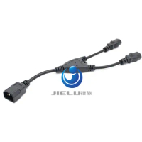 High Quality IEC 320 C14 Male to 2 x C13 Female Y Splitter Cable About 0.32M 1 pcs