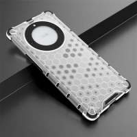 For Honor X9A Case Cover Huawei Honor X9A Capas Phone Back Shockproof Transparent Bumper Honeycomb Clear Cover Honor X9A Fundas