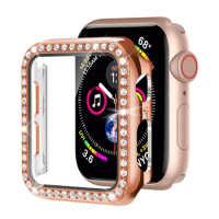 Bling Case for Apple Watch 41mm 45mm 40mm 44mm 38mm 42mm Cover with Built-in Tempered Glass Screen Protector iWatch 7 6 5 4 3 SE