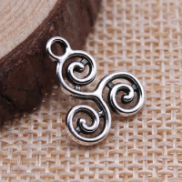WYSIWYG 20pcs 16x13mm Antique Silver Color Whirlpool Charms Pendant For Jewelry Making DIY Jewelry Findings