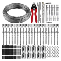 Garden Wire Trellis For Climbing Plants, Silver Metal Stainless Steel Garden Trellis Wire Ropes System Kit For Plants Vines