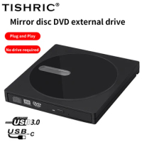 TISHRIC Type C USB3.0 External DVD Drive CD Reader Burner VCD ROM External CD And DVD Player DVD-RW CD-RW For PC Laptop Desktop