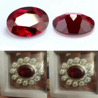 Pretty Ruby Unheated Mined Sri-Lanka Oval Faceted Cut VVS Gem For Making Diy Wedding Jewelry Gem Pass UV Test